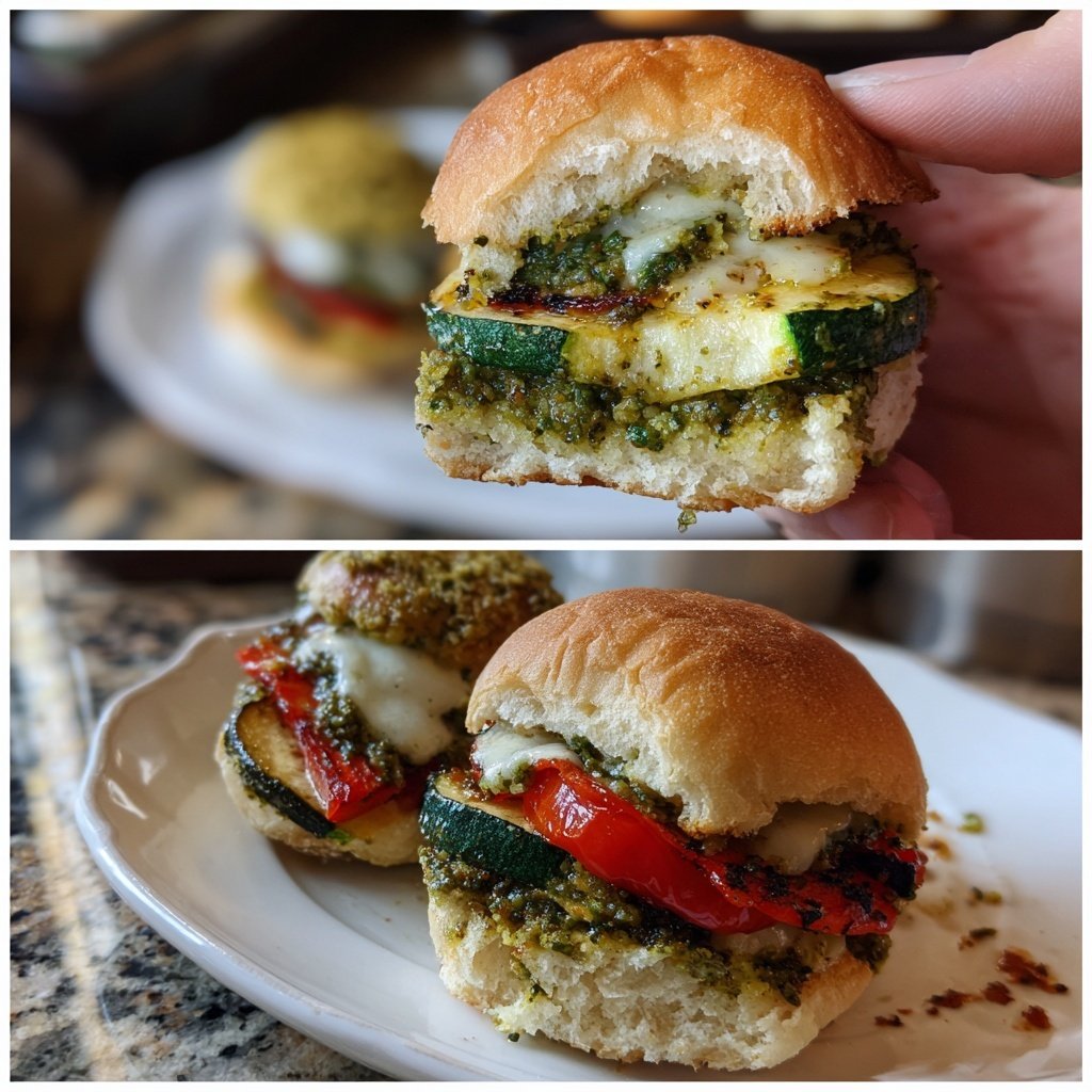 Veggie Sliders with Pesto Spread