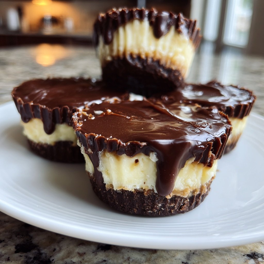 Homemade Peanut Butter Cups with Vanilla Cream