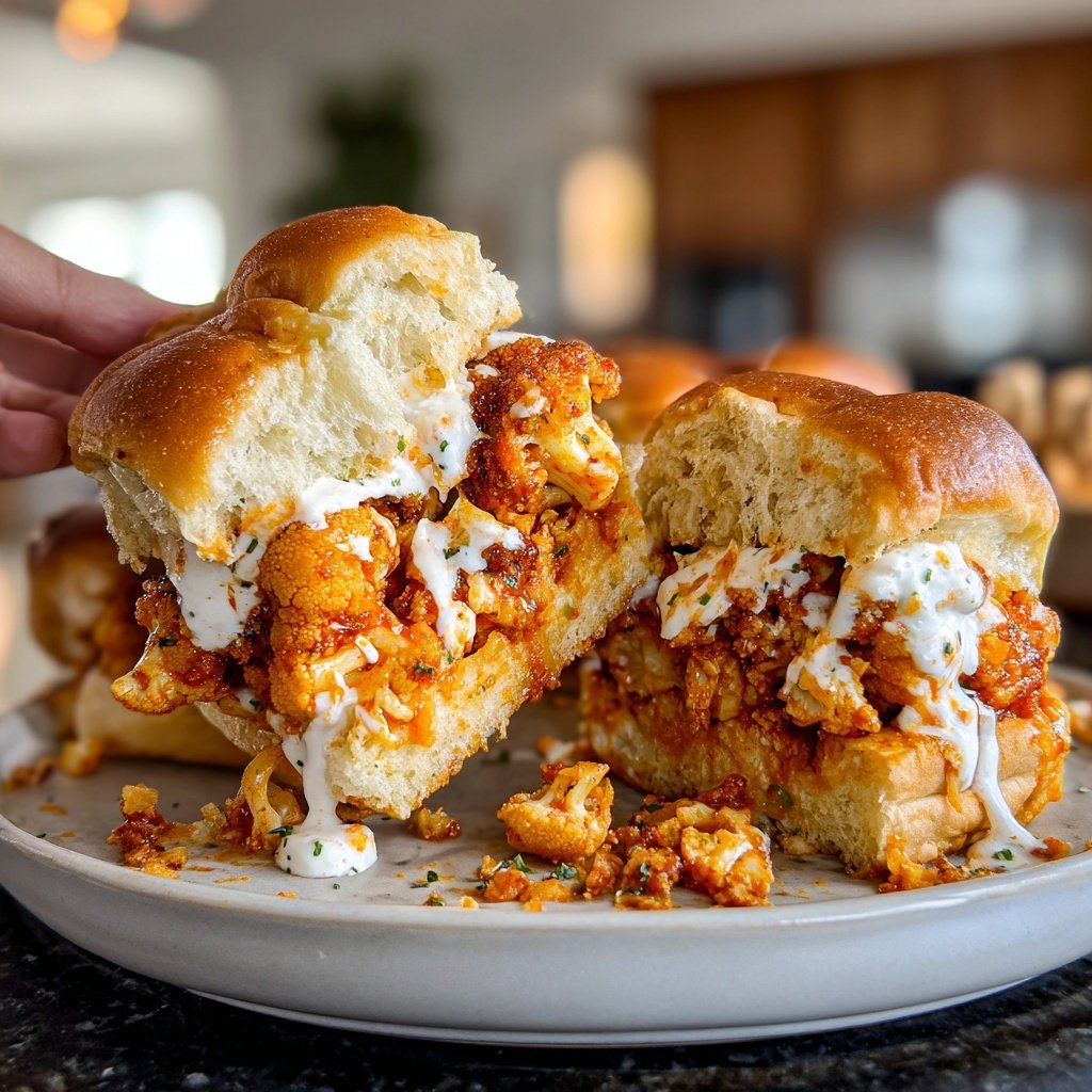 Crispy Buffalo Cauliflower Sliders