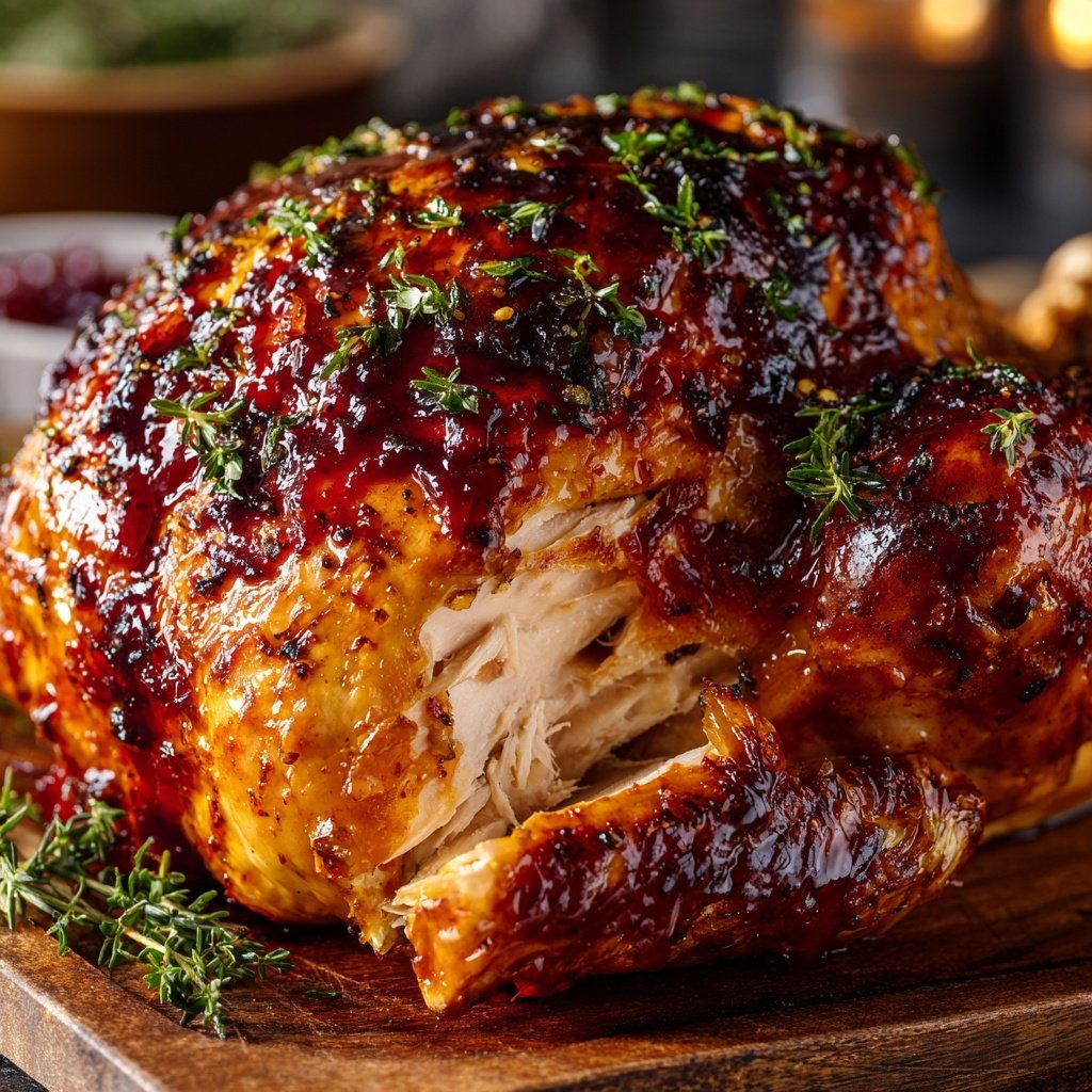 Roasted Turkey with Cranberry Glaze