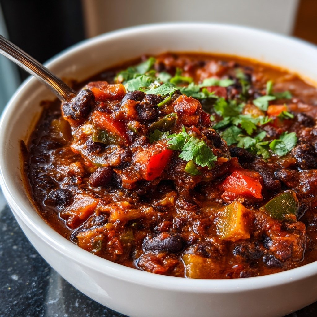 Healthy Crockpot Black Bean Chili