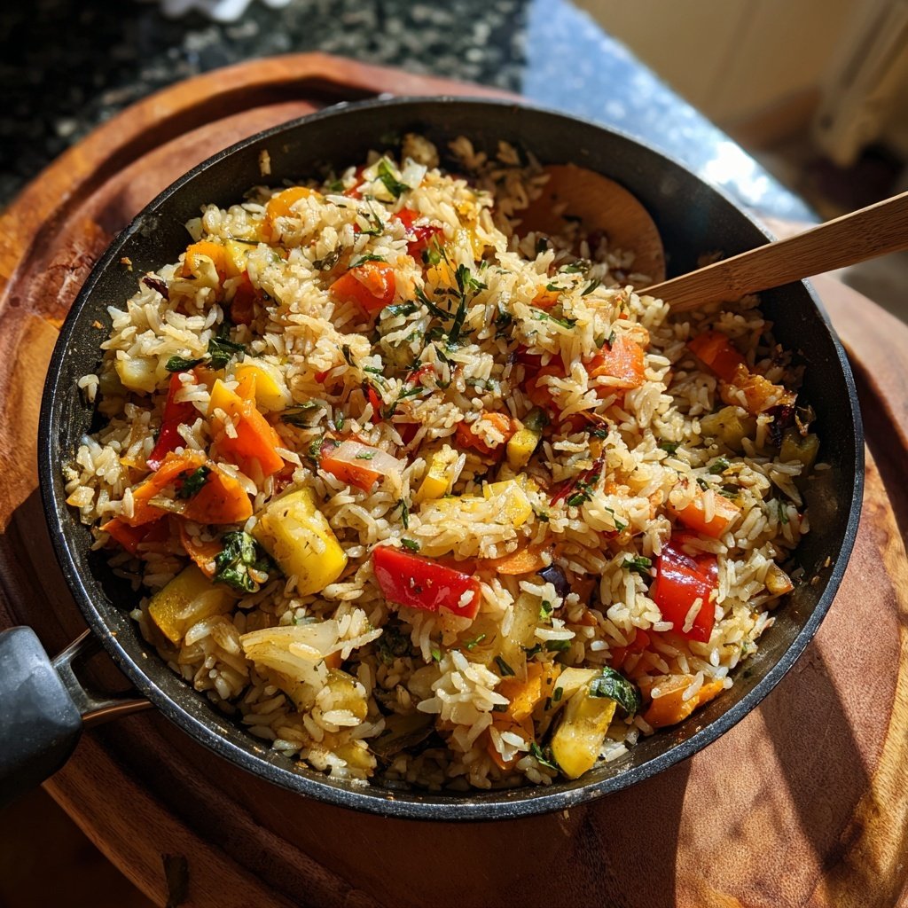 Herb Roasted Veggie Rice Skillet
