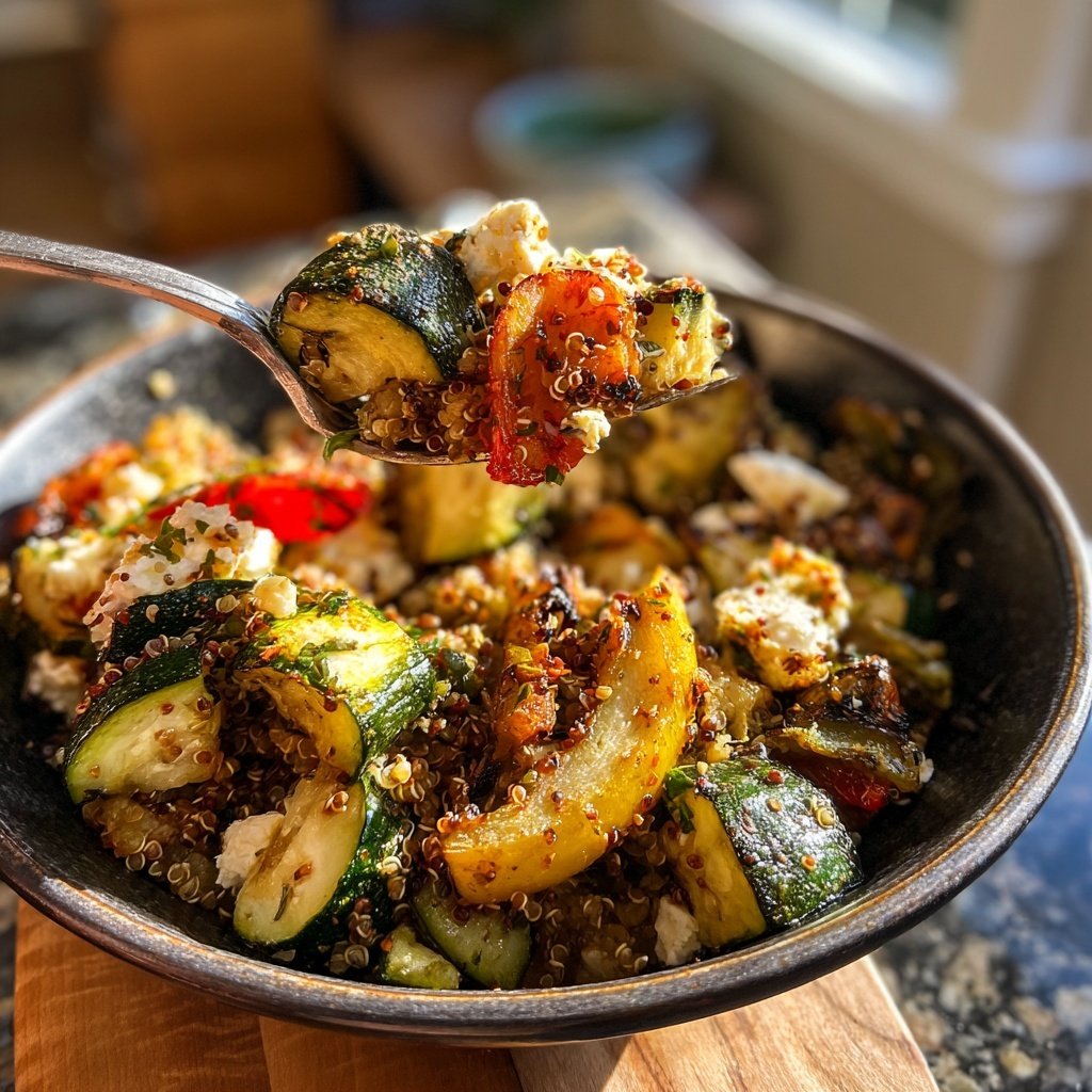 Roasted Zucchini and Feta Grain Bowl